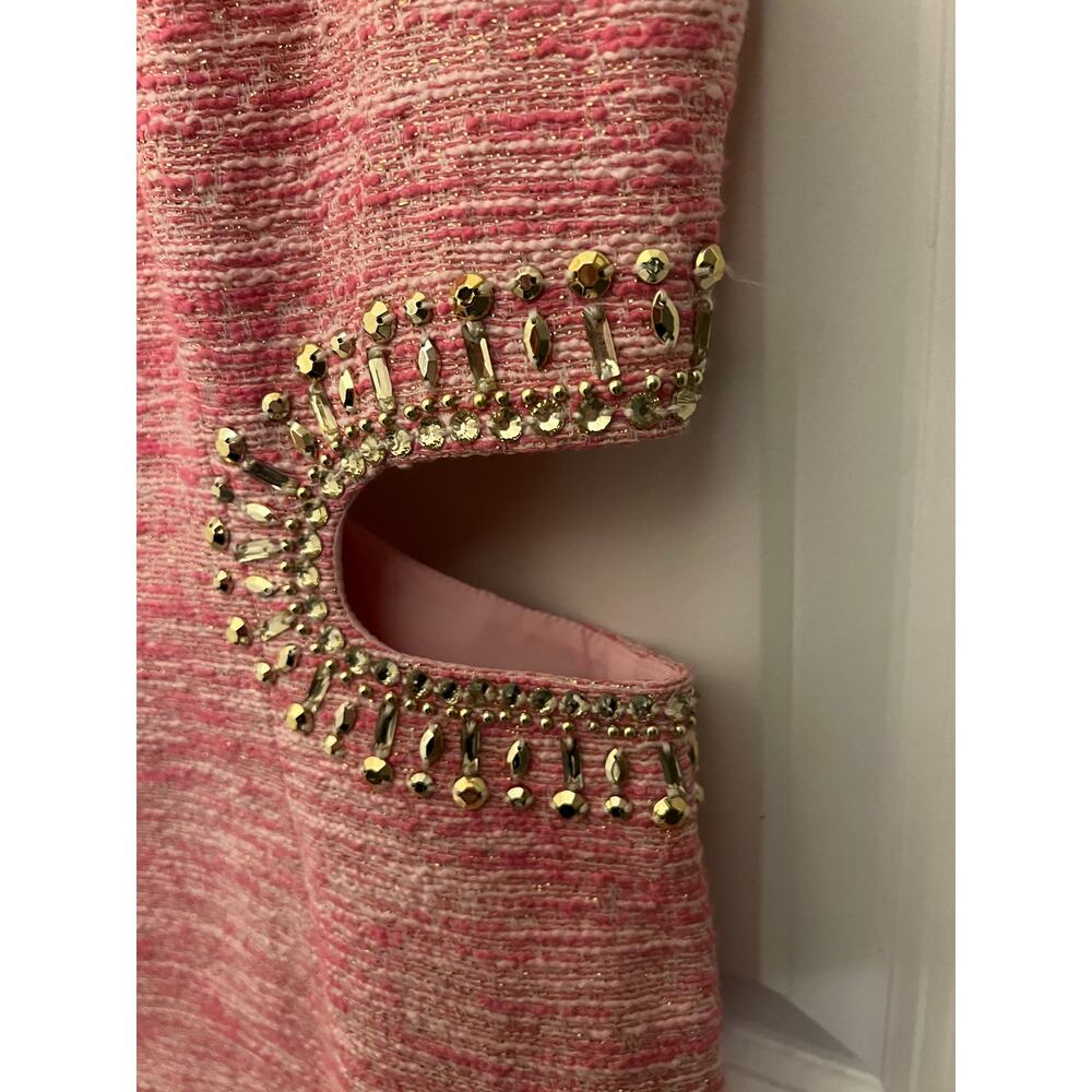 Lilly Pulitzer Catie Shift Pink Tropics Resort Boucle Dress Sz 10 Fairy sparkle - Picture 5 of 10